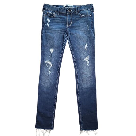 Hollister Mid Rise Super Skinny Jeans Size 7S Short 28x26 Distressed EUC - Picture 2 of 8